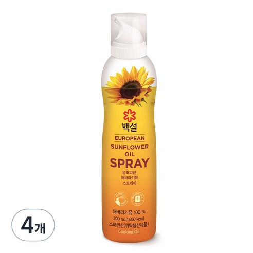 백설 유러피안 해바라기유 스프레이, 4개, 200ml