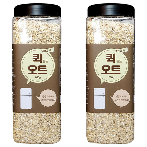 냉장고쏙 퀵 롤드 오트, 600g, 2개