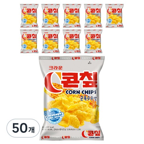 크라운 C콘칲 스낵, 44g, 50개