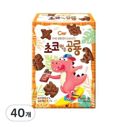 청우식품 초코먹은공룡 비스킷, 60g, 40개