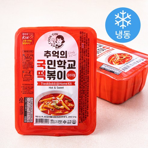 추억의 국민학교 떡볶이 오리지널 (냉동), 600g, 2개 캠핑음식