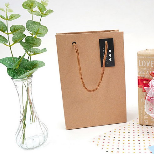 포포팬시 무지 크라프트 쇼핑백 7호, 브라운