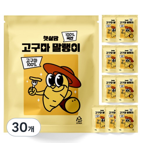 햇살팜 국산 고구마말랭이, 60g, 30개