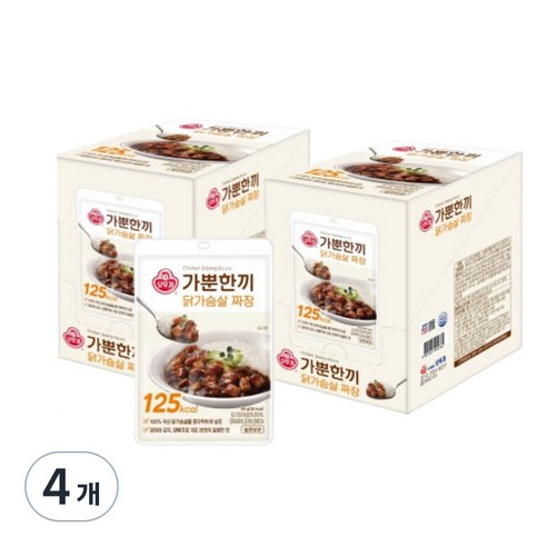 오뚜기 가뿐한끼 닭가슴살 짜장, 1.3kg, 4개