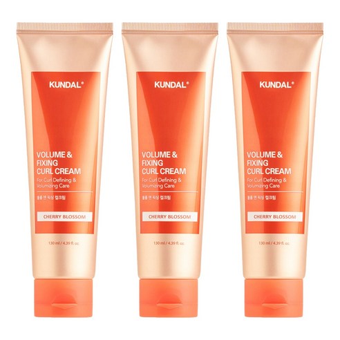 쿤달 볼륨 앤 픽싱 웨딩부케향 컬크림, 130ml, 3개