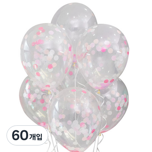 파티팡 컨페티벌룬 30cm, 러블리, 60개입