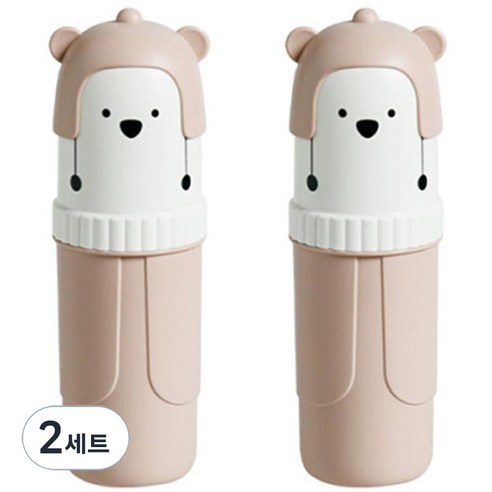 더자카 휴대용 곰돌이 칫솔케이스 2p, 2세트