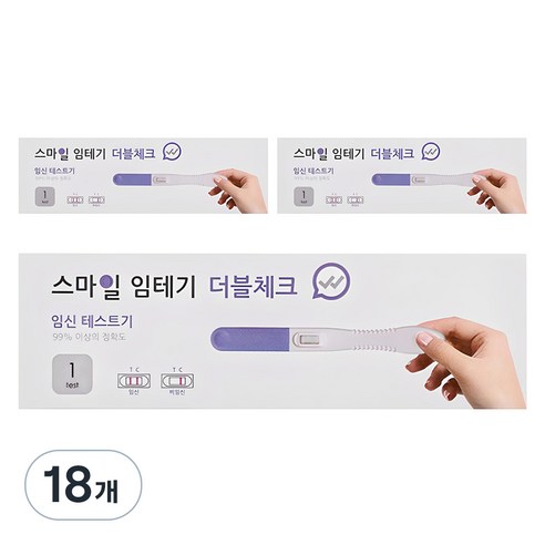 스마일 더블체크 임신테스트기, 1개입, 18개