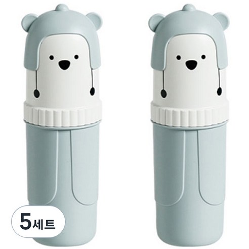 더자카 휴대용 곰돌이 칫솔케이스 2p, 5세트