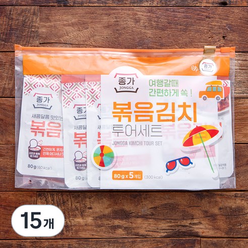종가 볶음김치 투어세트, 80g, 15개