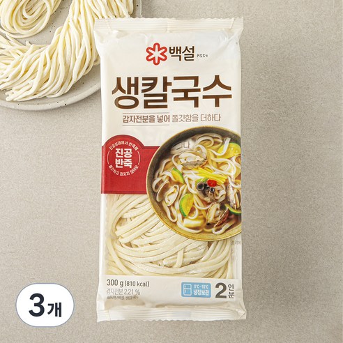 백설 생칼국수, 300g, 3개