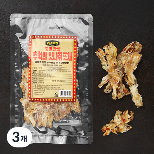 리프레쉬 국민간식 추억의 맛나쥐포채, 100g, 3개