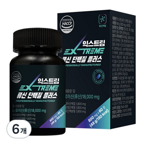 익스트림 류신 단백질 플러스 48g, 6개, 60정