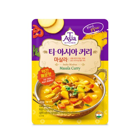 티아시아키친 마살라 커리 분말, 100g, 3개