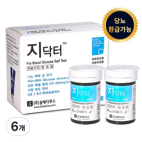 지닥터 혈당시험지, 50개입, 6개
