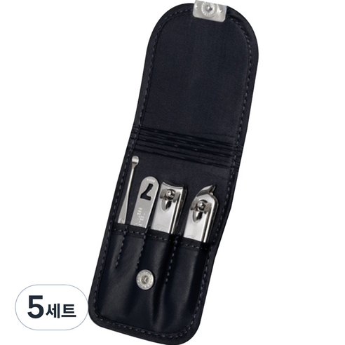 777 포켓 손톱깎이 4종 세트, 블랙, 5세트