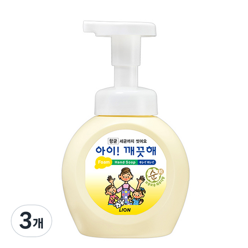 아이깨끗해 핸드워시 순 보송보송 파우더향, 250ml, 3개