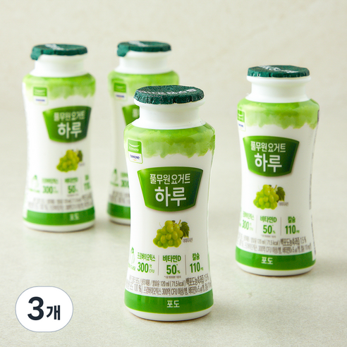 풀무원 다논 하루 요거트 포도, 120ml, 4개입, 3개