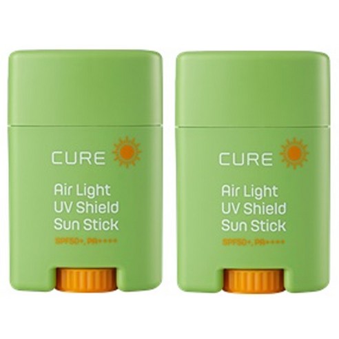 김정문알로에 큐어 에어라이트 UV쉴드 선스틱 SPF50+ PA++++, 20g, 2개