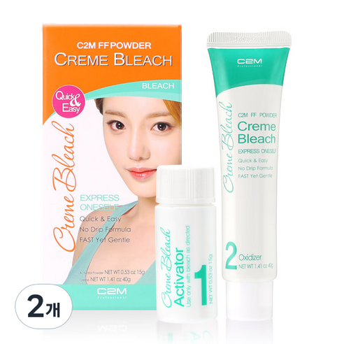 C2M 에프에프 파우더 크렘 브리치 탈색제, 55g, 2개