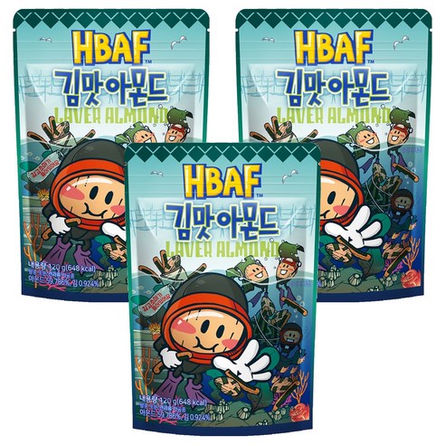 바프 김맛 아몬드, 120g, 3개