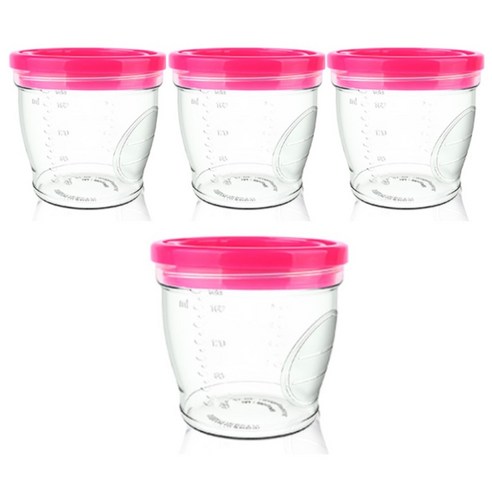 베베락 밀폐형 이유식 용기 180ml, 핑크, 8개
