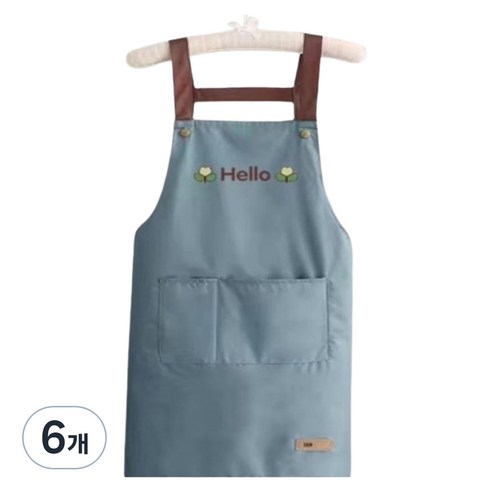 프리미엄 포켓 방수 앞치마, 블루, 6개