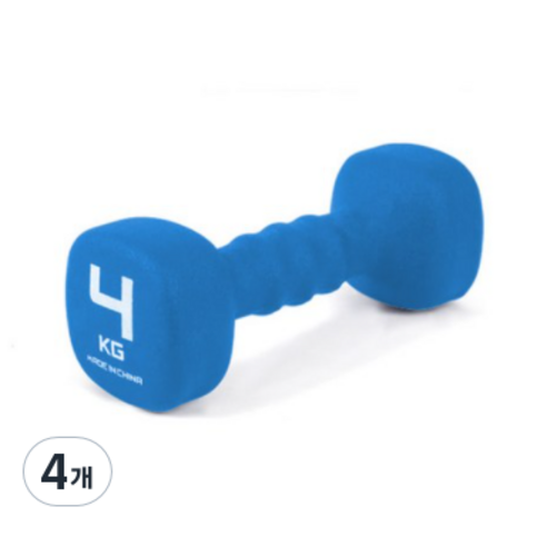 아이워너 네오프렌 사각 아령 스카이 블루, 4kg, 4개
