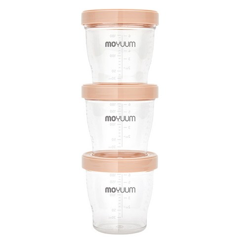 모윰 트라이탄 이유식 용기, 테라코타, 3개, 180ml