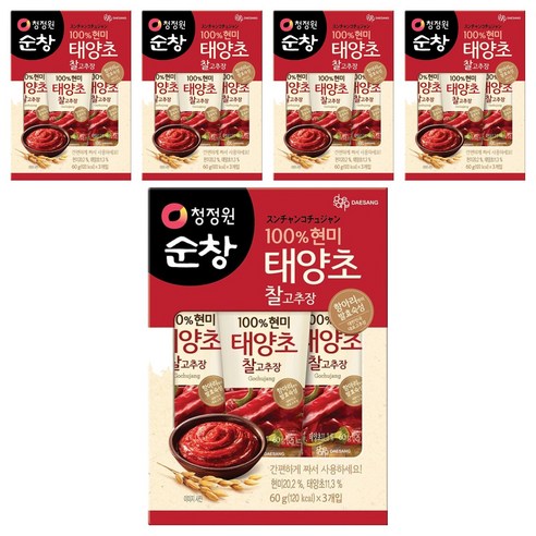 청정원순창 100% 현미 태양초 찰고추장, 60g, 15개