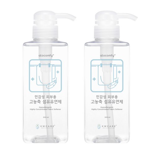 아토컴피 민감성 피부용 고농축 섬유유연제 아이보리 머스크 본품, 500ml, 2개