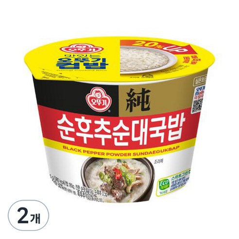 오뚜기 컵밥 순후추 순대국밥, 2개, 290.5g