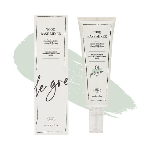 투크 트렌스페어런트 컬러 코렉팅 수채화 베이스 40ml, 01페일그린, 1개