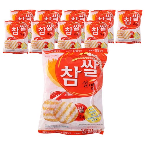 크라운 참쌀설병, 128g, 10개
