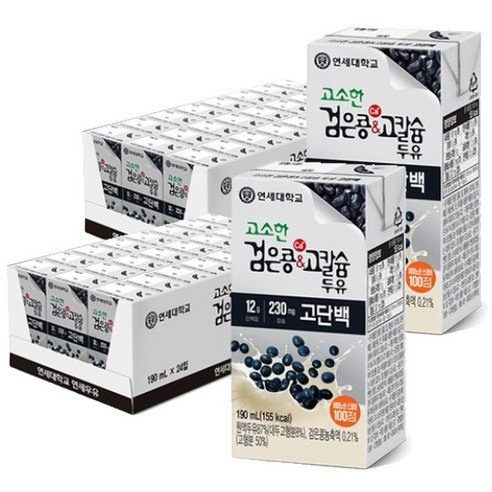고소한 검은콩&고칼슘 고단백 두유, 190ml, 48개