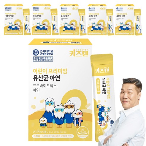 키즈텐 어린이 프리미엄 유산균 아연, 60g, 6개
