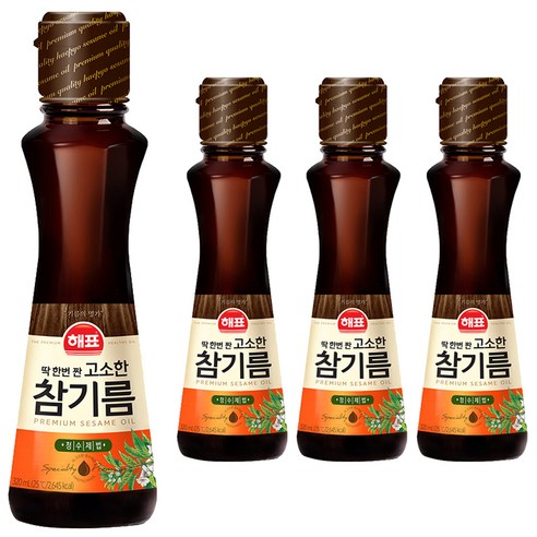 해표 고소한 참기름, 320ml, 4개