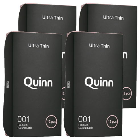 Quinn 001 울트라씬 일반형 콘돔, 12개입, 4개