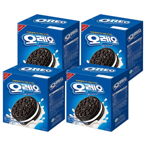 오레오 화이트 크림 초콜릿 샌드위치 쿠키, 1kg, 4개