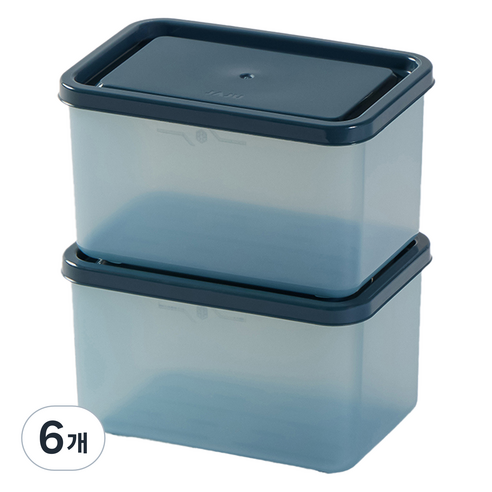 JAJU 소프트싱싱 밀폐용기 블루 480ml, 6개, 단품