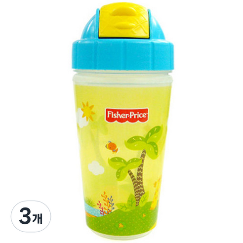 피셔프라이스 보온보냉 빨대컵 285ml, 옐로우, 3개
