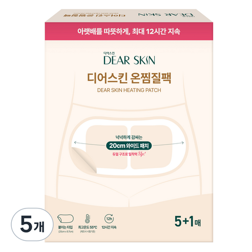 디어스킨 파스형 온찜질팩 6매입, 5개