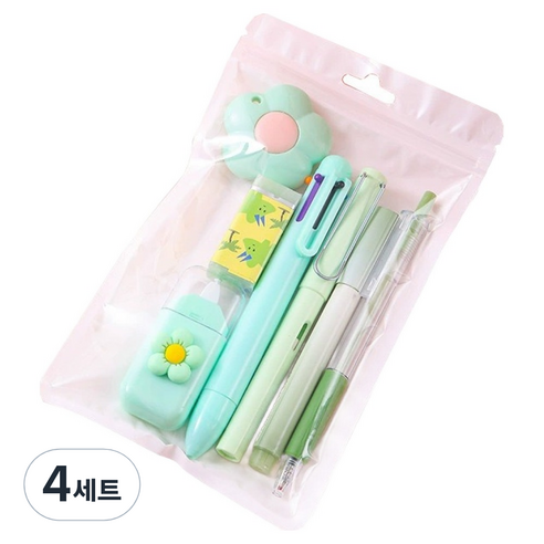 일상속반짝 학용품 7종 세트, 그린, 4세트