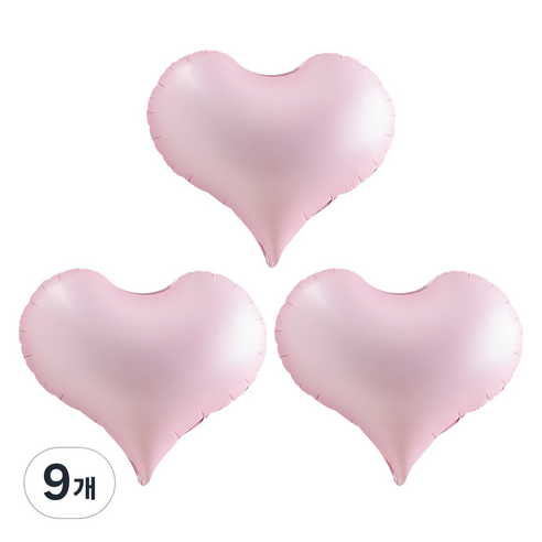 조이파티 은박풍선 통통하트 52cm, 핑크, 9개