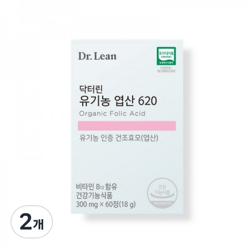 닥터린 유기농 엽산 620, 60정, 2개