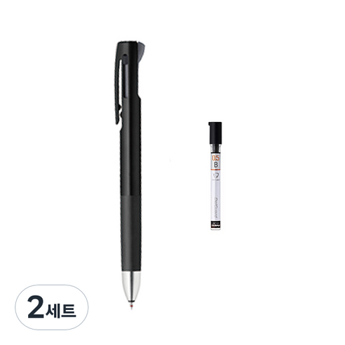 제브라 블렌 2+S 샤프 0.7mm + B샤프심, 블랙(샤프바디), 2세트