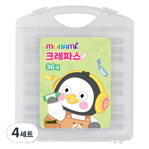 모나미 펭수 크레파스 36종 세트, 36색, 4세트