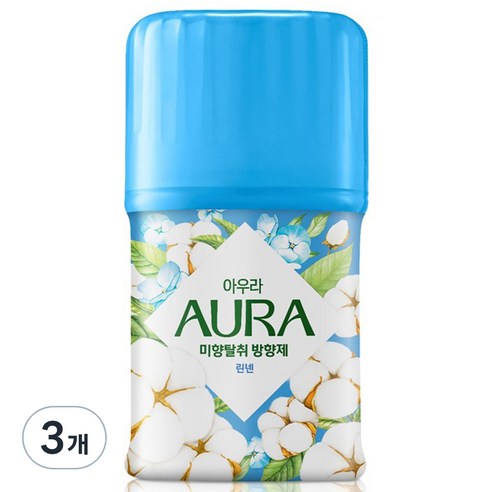 아우라 미향탈취 린넨향 실내용 방향제 본품, 3개, 400ml