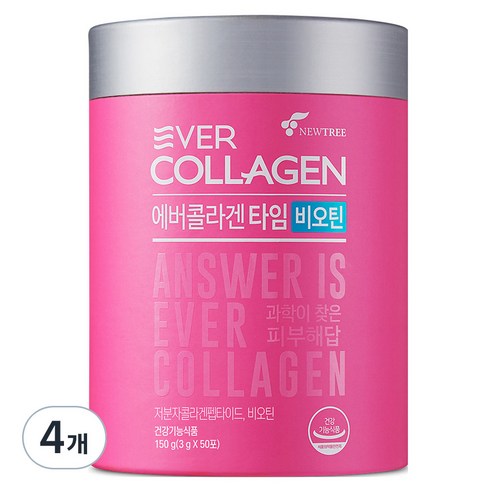 에버콜라겐 타임 비오틴 50포, 150g, 4개