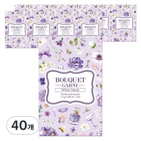 부케가르니 퍼퓸드 샤쉐 화이트머스크 본품, 2.3g, 40개